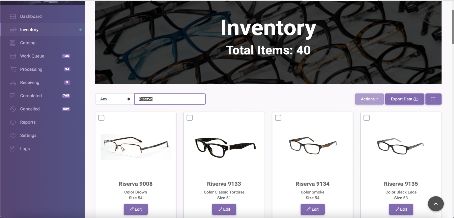 Probe Inventory Page Search Field